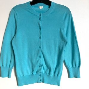 JCrew blue cotton cardigan sweater